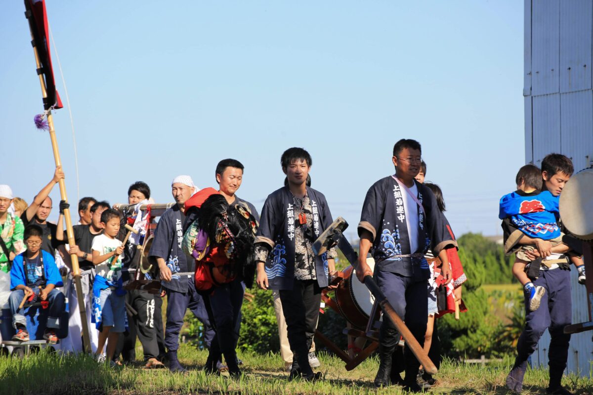 2013年 多度津町山階・藤波池 秋季例大祭 池まわり 上小原獅子組