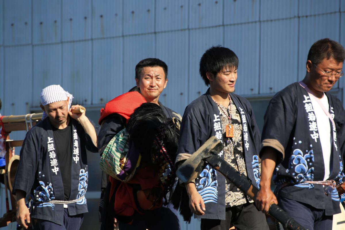 2013年 多度津町山階・藤波池 秋季例大祭 池まわり 上小原獅子組