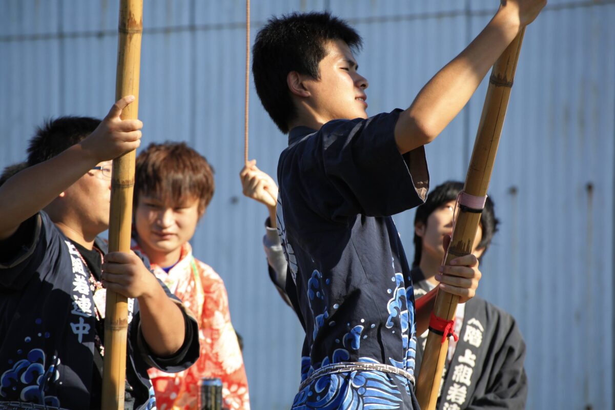 2013年 多度津町山階・藤波池 秋季例大祭 池まわり 上小原獅子組