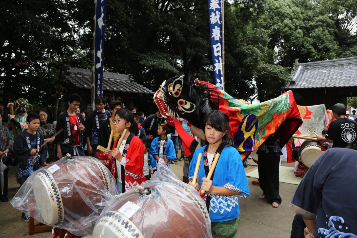 2014年 多度津町山階・春日神社 秋季例大祭 舞い込み 上小原獅子組