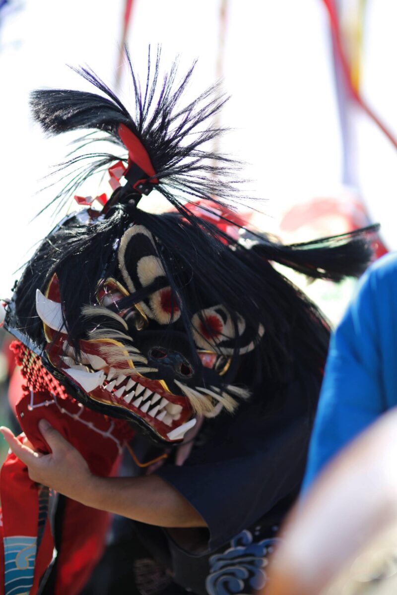 2015年 多度津町山階・春日神社 秋季例大祭 傘揃え 上小原獅子組