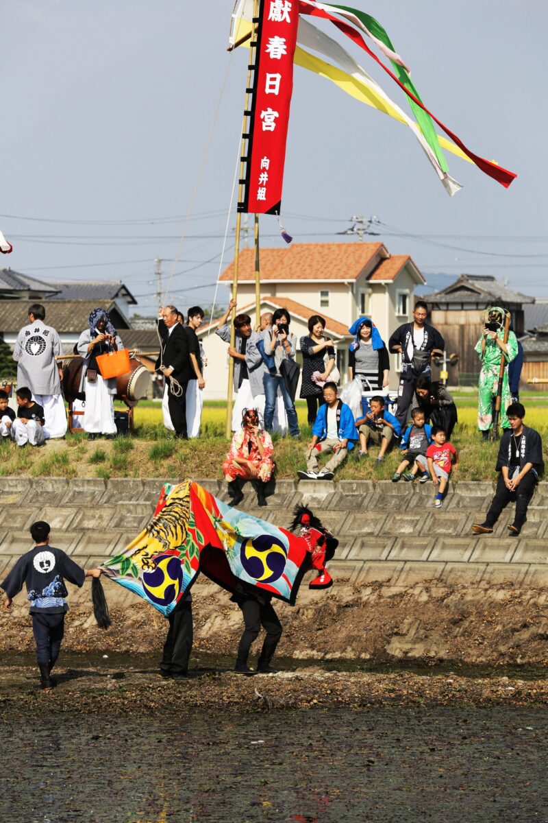 2015年 多度津町山階・藤波池 秋季例大祭 池まわり 上小原獅子組