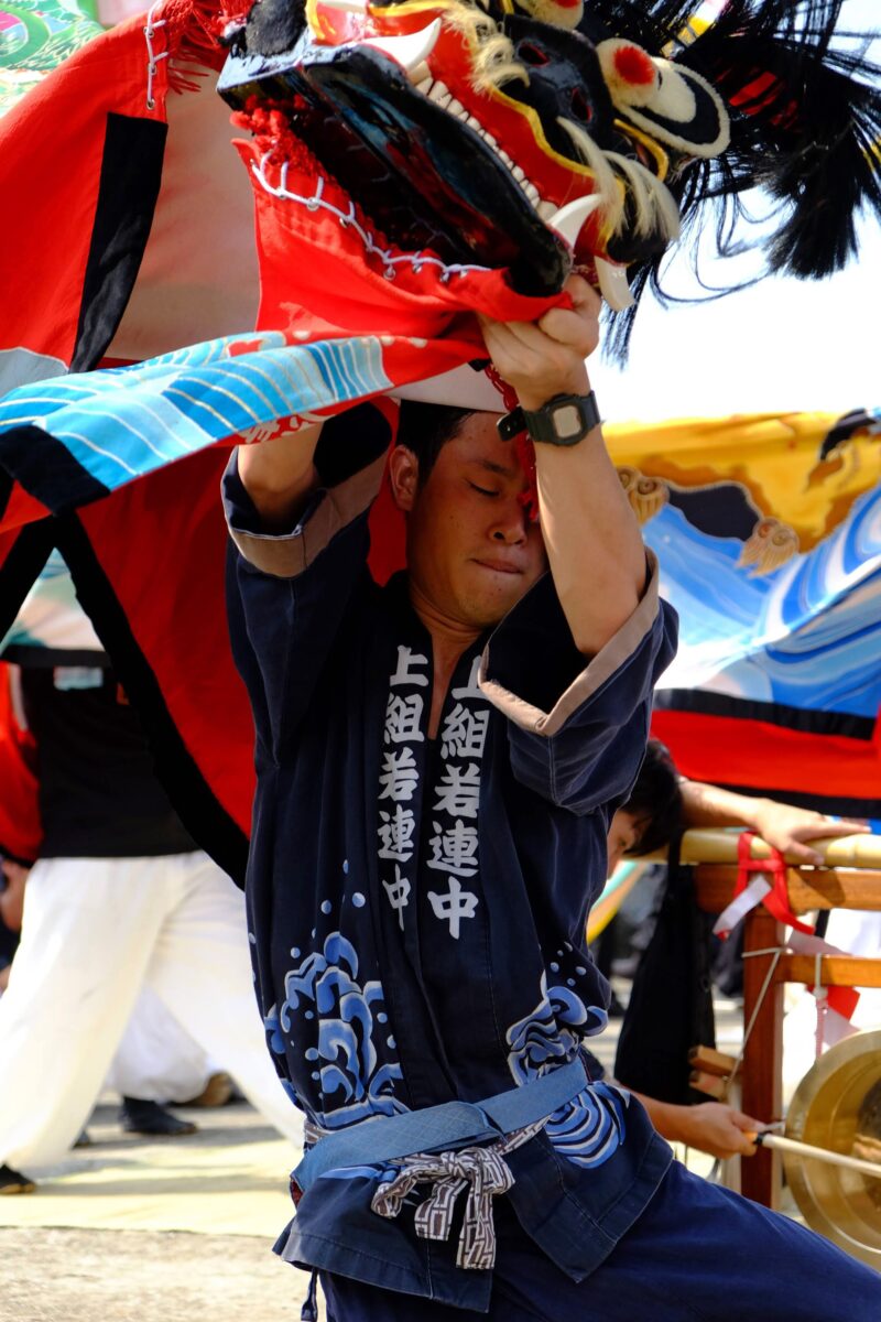 2016年 多度津町山階・春日神社 秋季例大祭 傘揃え 上小原獅子組