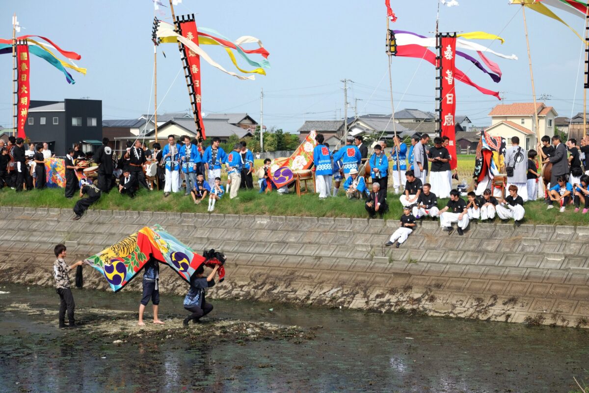 2016年 多度津町山階・藤波池 秋季例大祭 池まわり 上小原獅子組