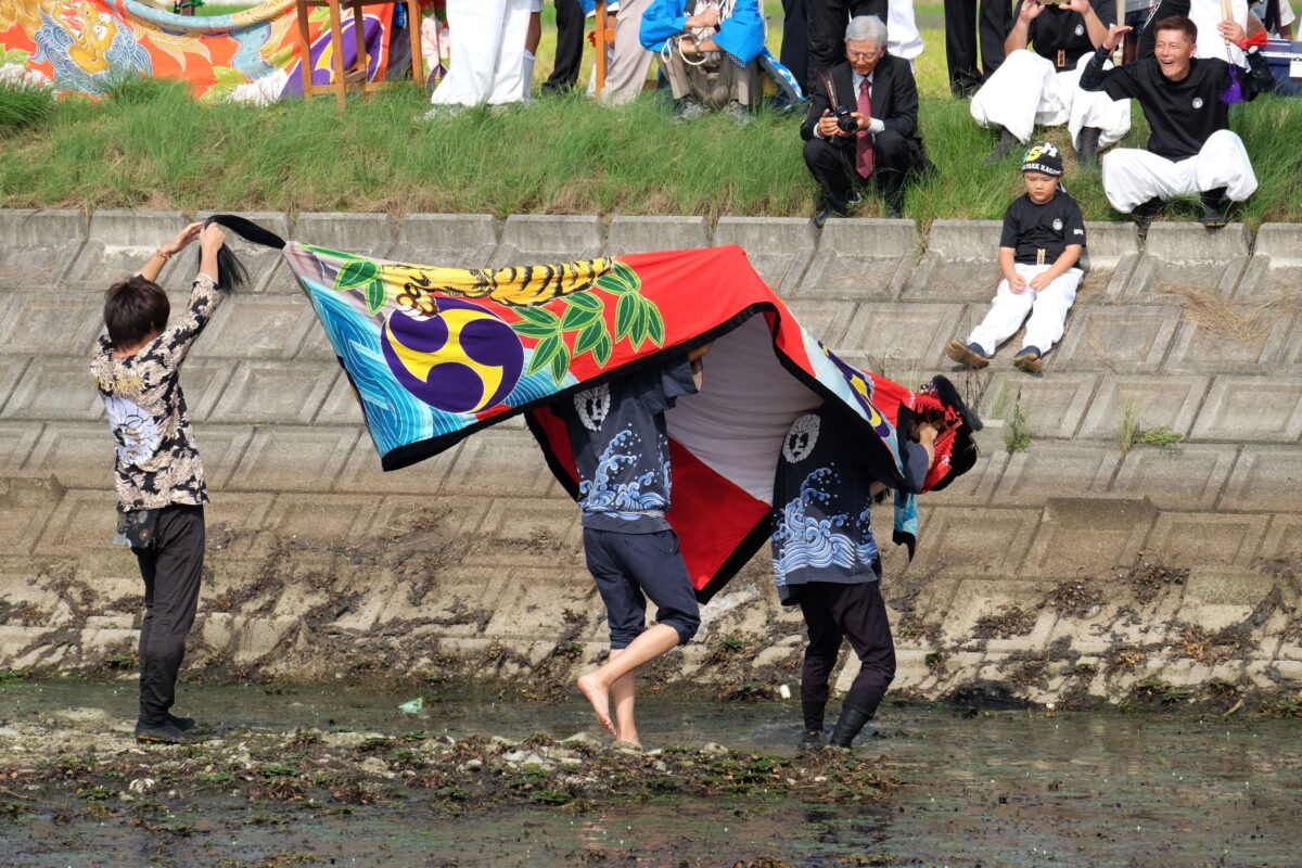 2016年 多度津町山階・藤波池 秋季例大祭 池まわり 上小原獅子組