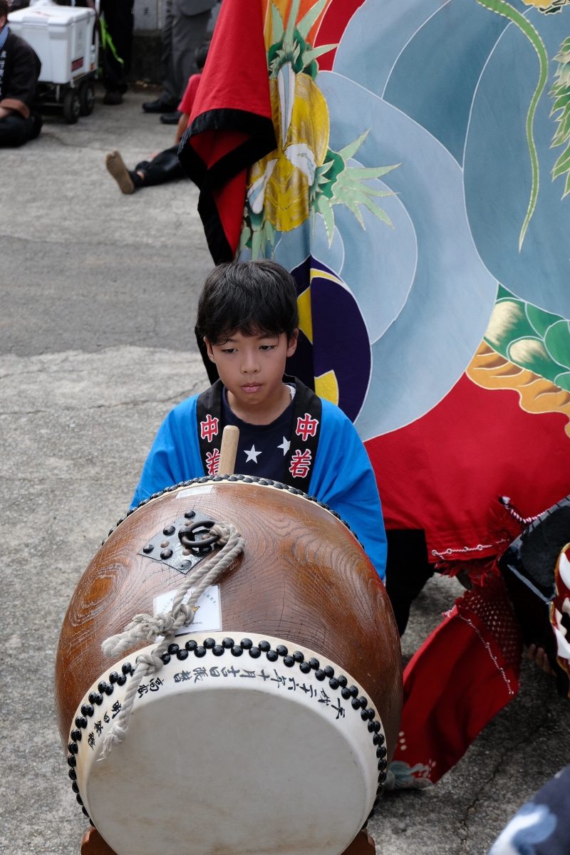 2018年 多度津町山階・春日神社 秋季例大祭 傘揃え 上小原獅子組