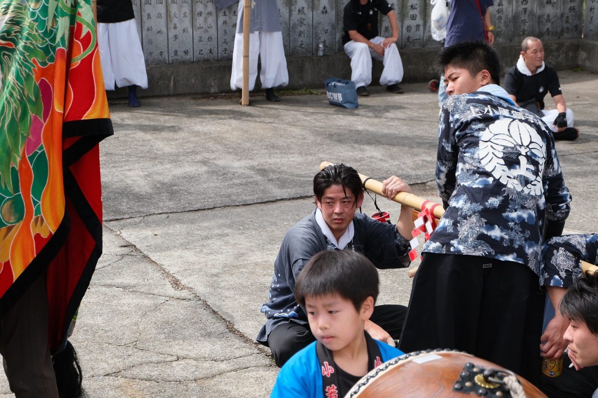 2018年 多度津町山階・春日神社 秋季例大祭 傘揃え 上小原獅子組