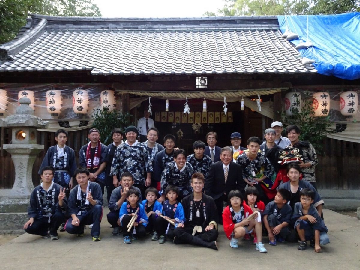 2018年 多度津町山階・春日神社 秋季例大祭 記念 集合写真 上小原獅子組