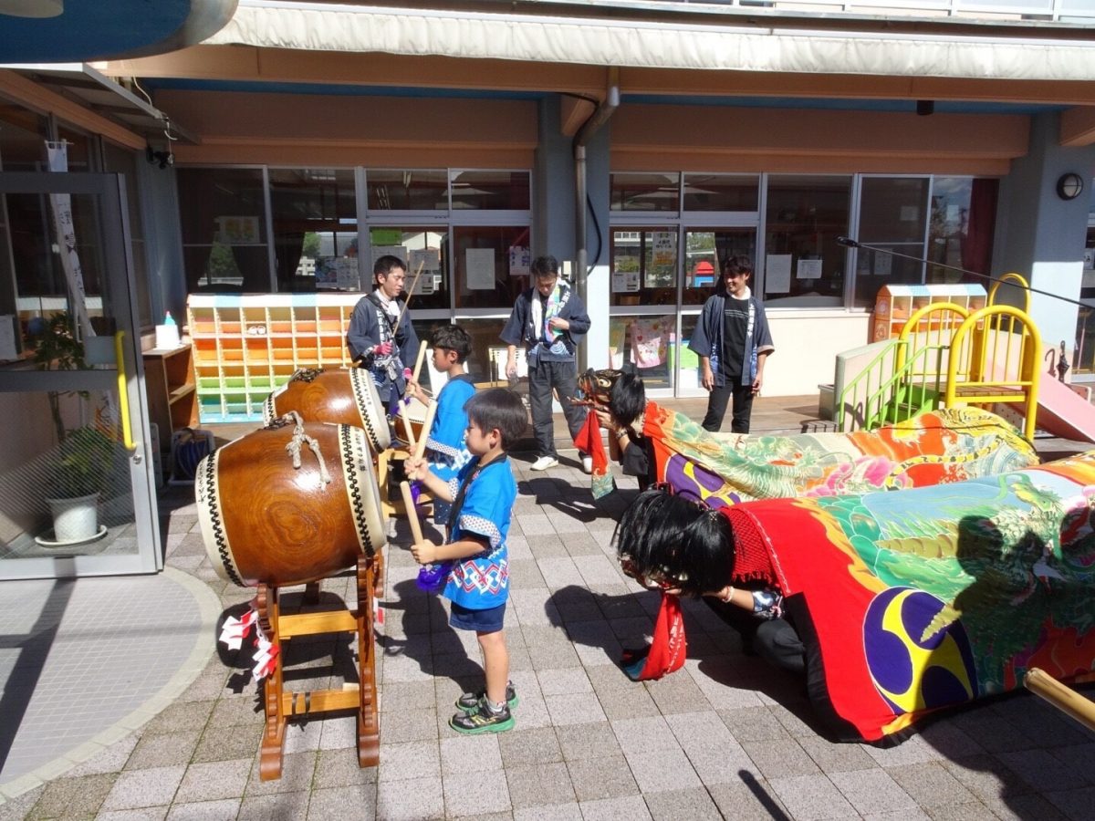 2018年 三井保育所 秋祭り ヘンド獅子 上小原獅子組