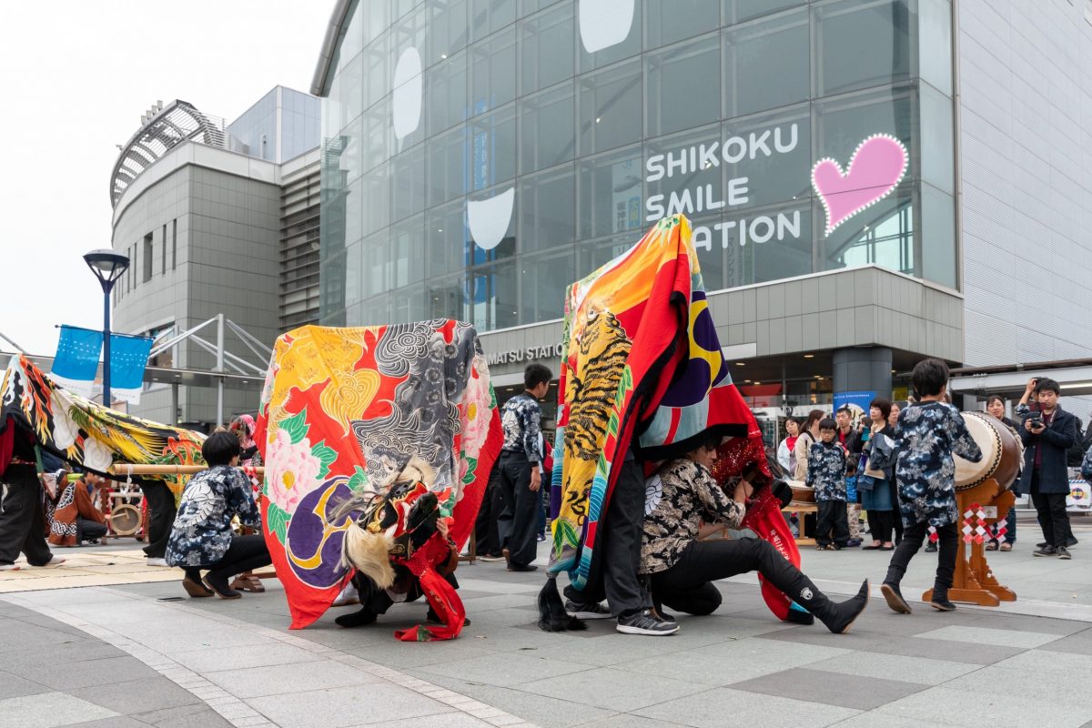獅子舞王国さぬき2019 駅前広場 上小原獅子組 北山獅子組