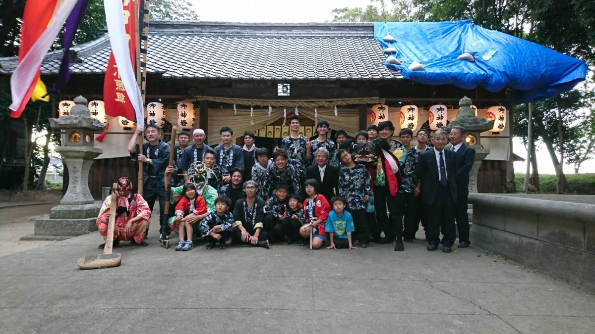 2019年 多度津町山階・春日神社 秋季例大祭 記念 集合写真 上小原獅子組
