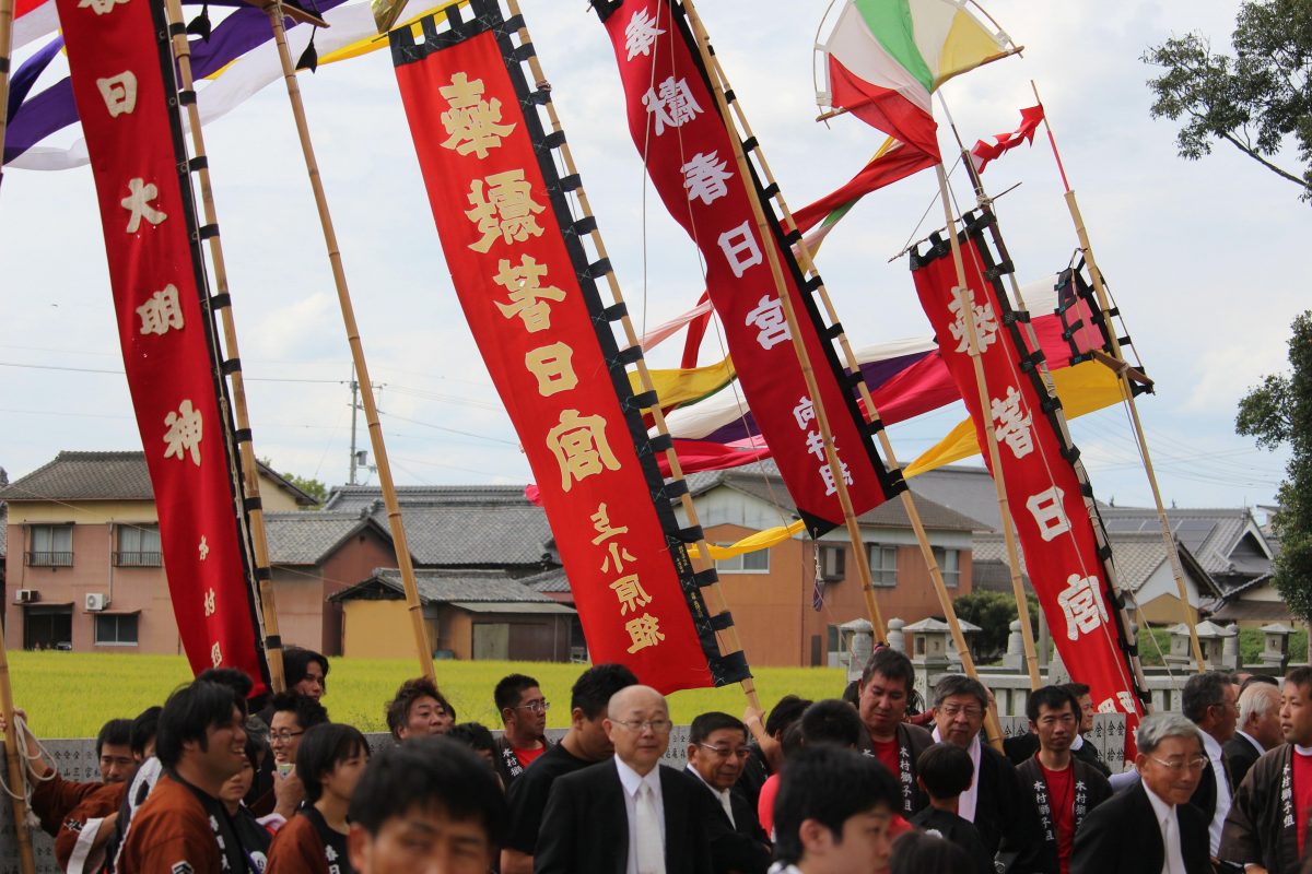 2019年 多度津町山階・春日神社 秋季例大祭 傘揃え 上小原獅子組