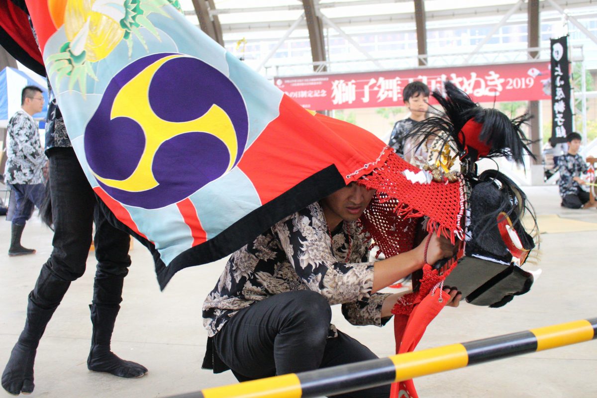 獅子舞王国さぬき2019 大型テント内ステージ 上小原獅子組