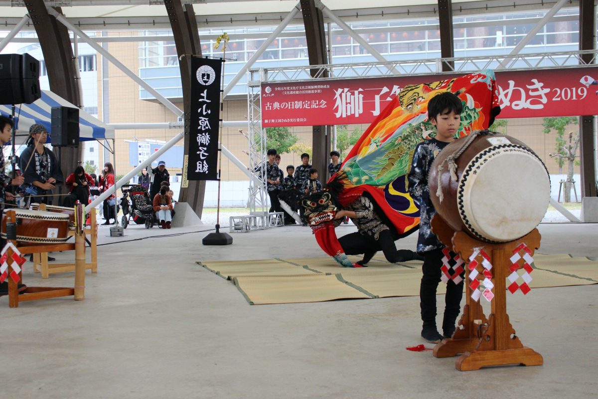 獅子舞王国さぬき2019 大型テント内ステージ 上小原獅子組