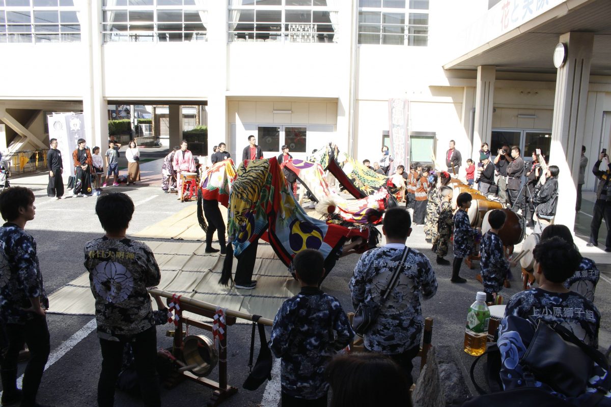 2019年 第35回四箇地区文化祭 山階一斉演舞 上小原獅子組 本村獅子組 北山獅子組