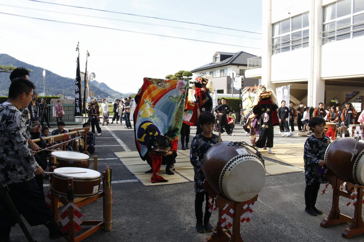 2019年 第35回四箇地区文化祭 山階一斉演舞 上小原獅子組 本村獅子組 北山獅子組