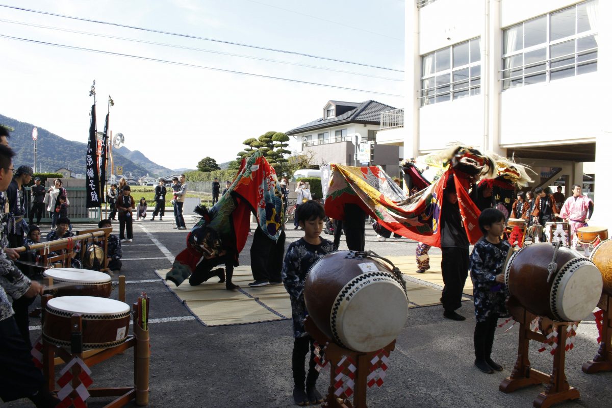 2019年 第35回四箇地区文化祭 山階一斉演舞 上小原獅子組 本村獅子組 北山獅子組