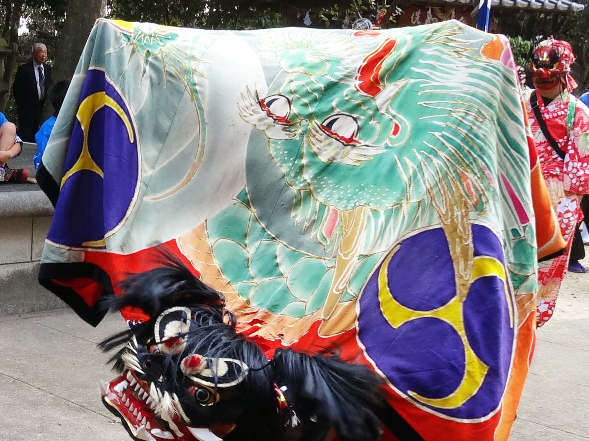 先代の油単 上小原獅子組