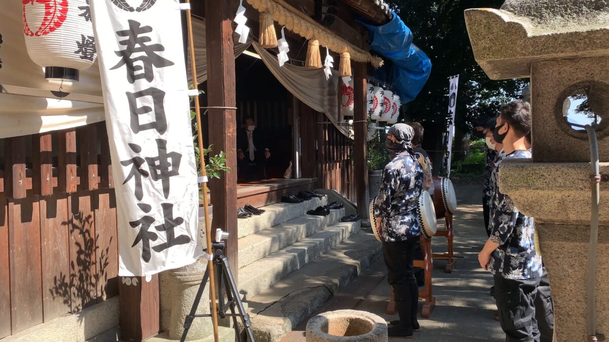 2022年 多度津町山階・春日神社 自主奉納 拝礼 上小原獅子組
