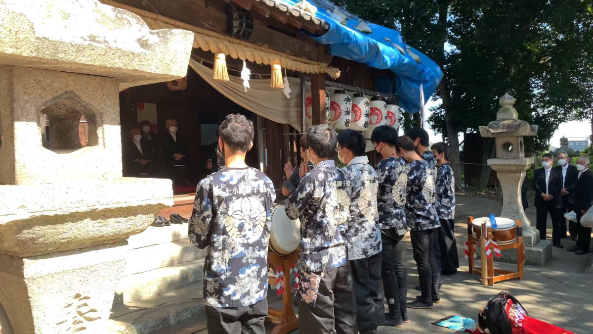 2022年 多度津町山階・春日神社 自主奉納 拝礼 上小原獅子組