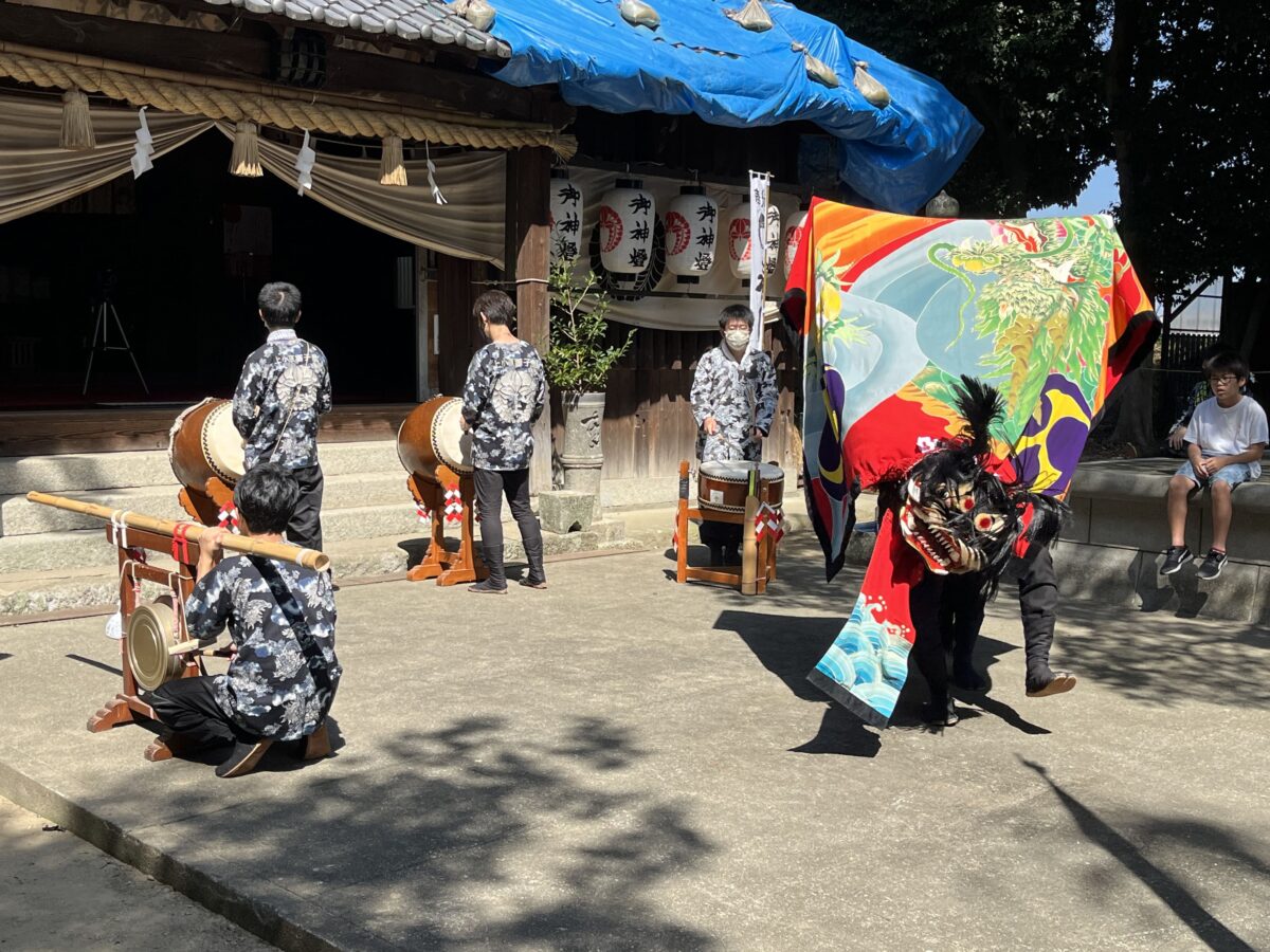 2022年 多度津町山階・春日神社 自主奉納 舞い込み 上小原獅子組