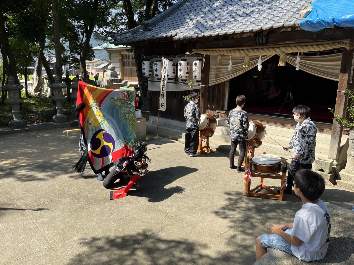 2022年 多度津町山階・春日神社 自主奉納 舞い込み 上小原獅子組