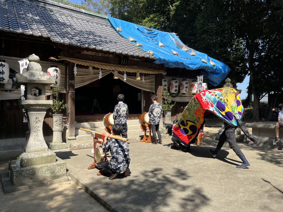 2022年 多度津町山階・春日神社 自主奉納 舞い込み 上小原獅子組