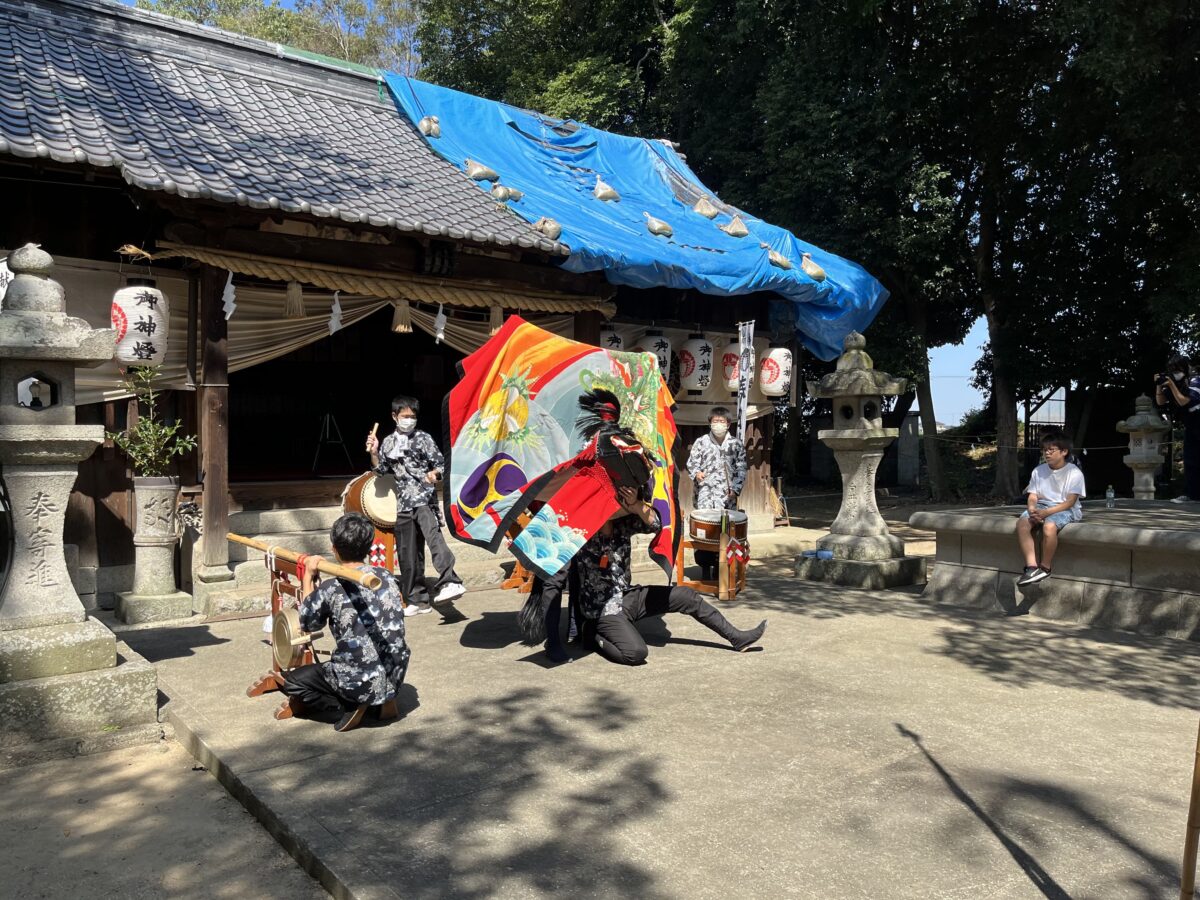 2022年 多度津町山階・春日神社 自主奉納 舞い込み 上小原獅子組