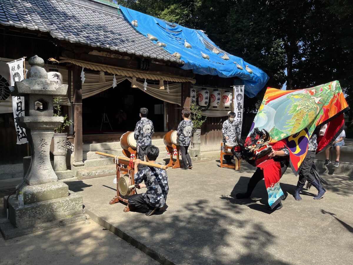 2022年 多度津町山階・春日神社 自主奉納 舞い込み 上小原獅子組