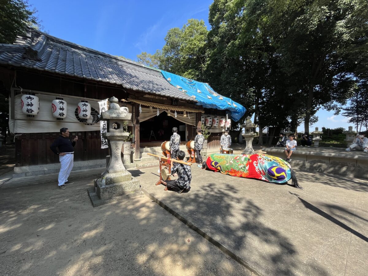 2022年 多度津町山階・春日神社 自主奉納 舞い込み 上小原獅子組