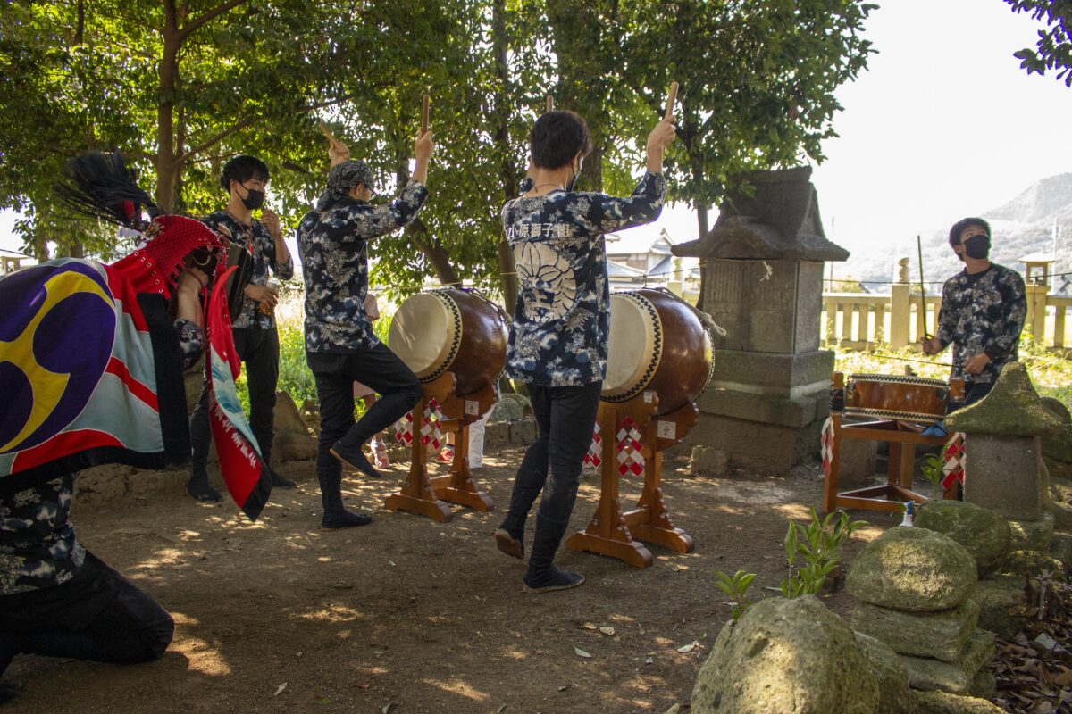2022年 多度津町山階・春日神社 自主奉納 龍王宮 上小原獅子組