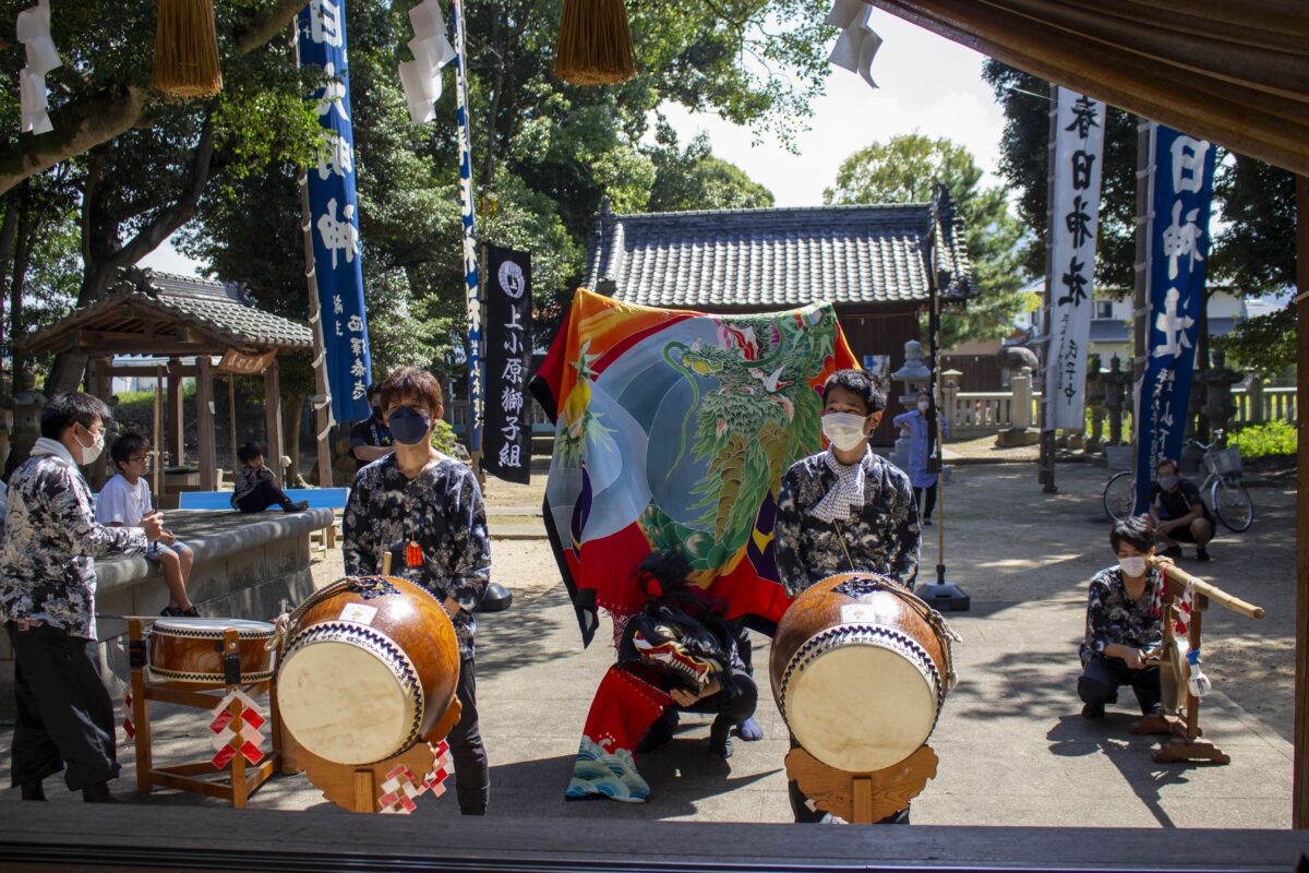 2022年 多度津町山階・春日神社 自主奉納 舞い込み 上小原獅子組