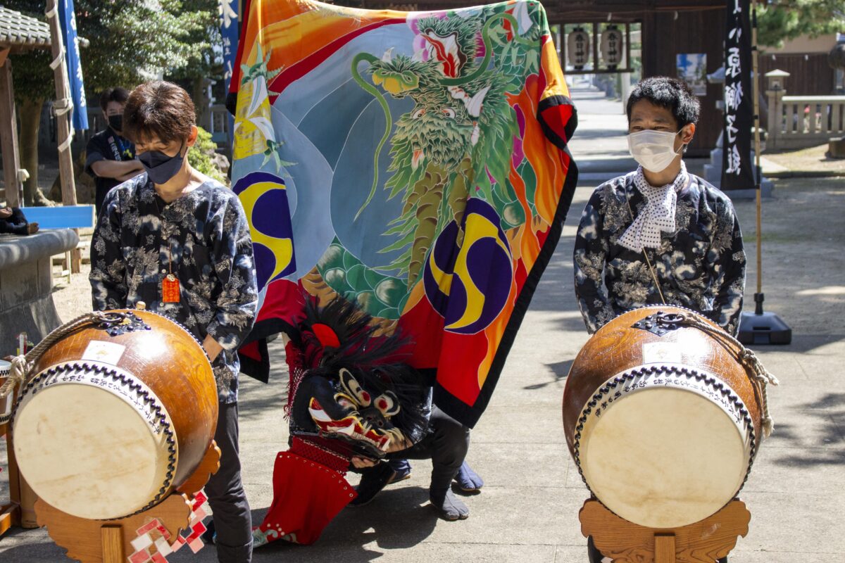 2022年 多度津町山階・春日神社 自主奉納 舞い込み 上小原獅子組