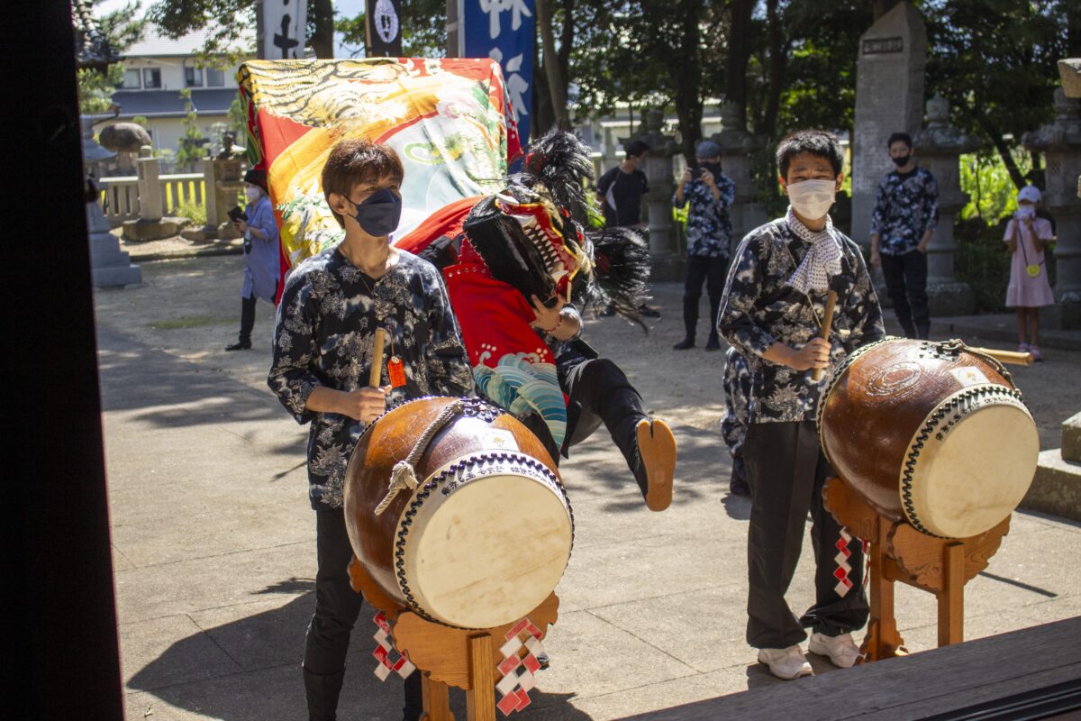 2022年 多度津町山階・春日神社 自主奉納 舞い込み 上小原獅子組