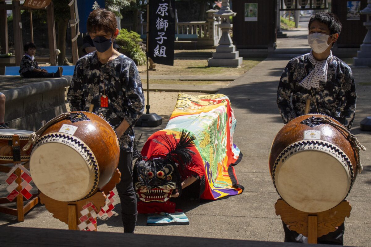 2022年 多度津町山階・春日神社 自主奉納 舞い込み 上小原獅子組