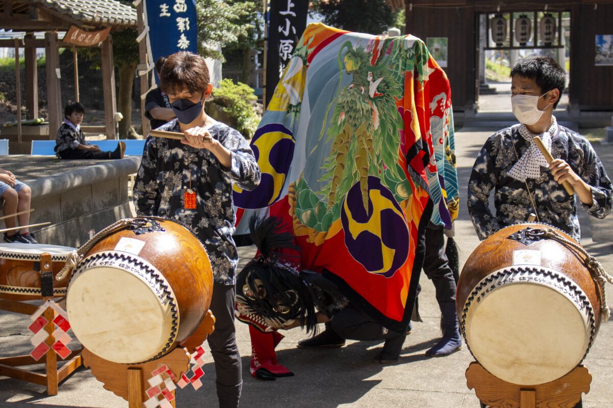 2022年 多度津町山階・春日神社 自主奉納 舞い込み 上小原獅子組