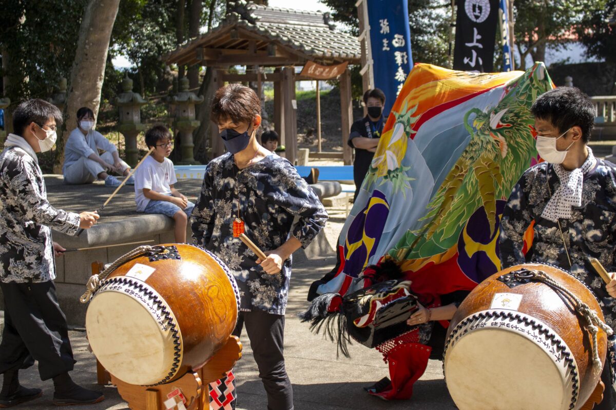2022年 多度津町山階・春日神社 自主奉納 舞い込み 上小原獅子組