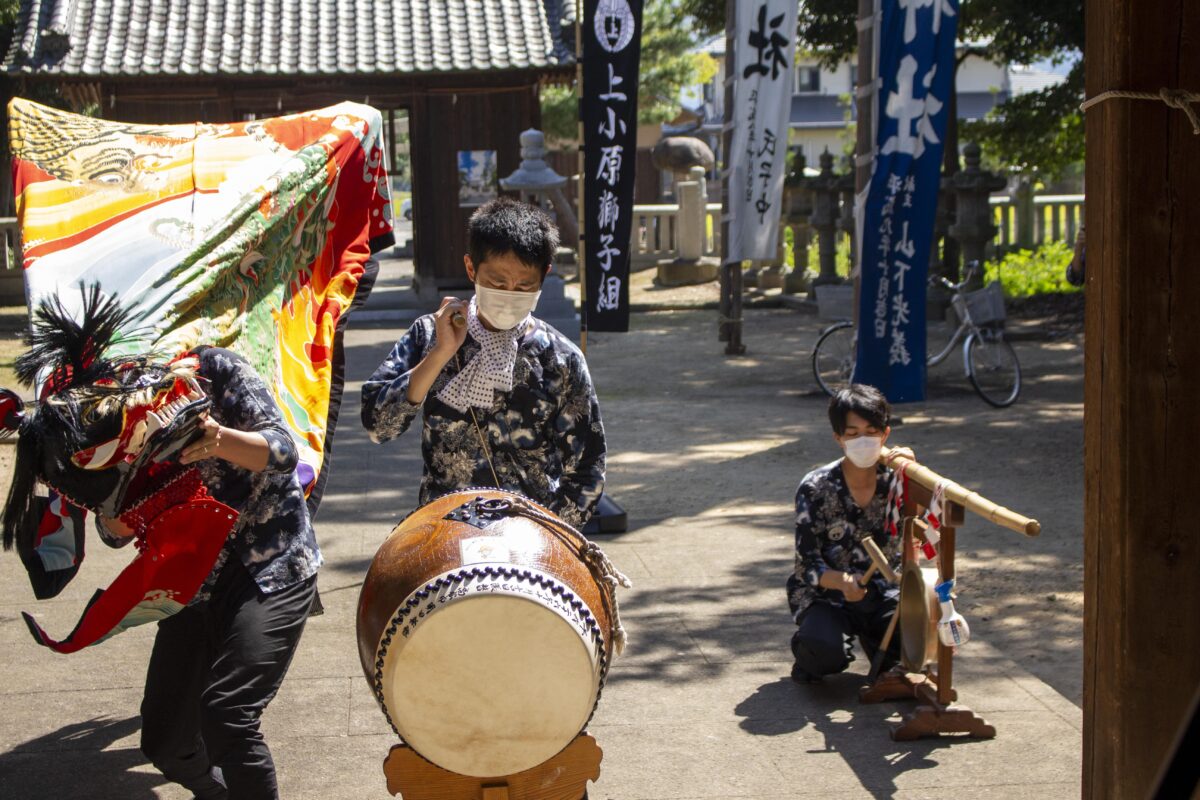 2022年 多度津町山階・春日神社 自主奉納 舞い込み 上小原獅子組