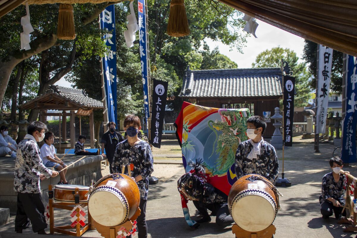 2022年 多度津町山階・春日神社 自主奉納 舞い込み 上小原獅子組