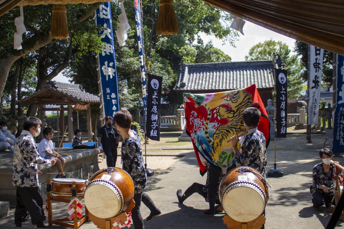 2022年 多度津町山階・春日神社 自主奉納 舞い込み 上小原獅子組