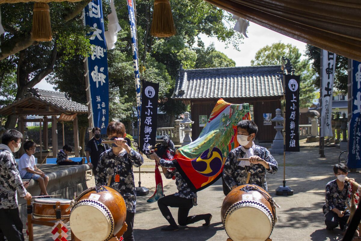 2022年 多度津町山階・春日神社 自主奉納 舞い込み 上小原獅子組
