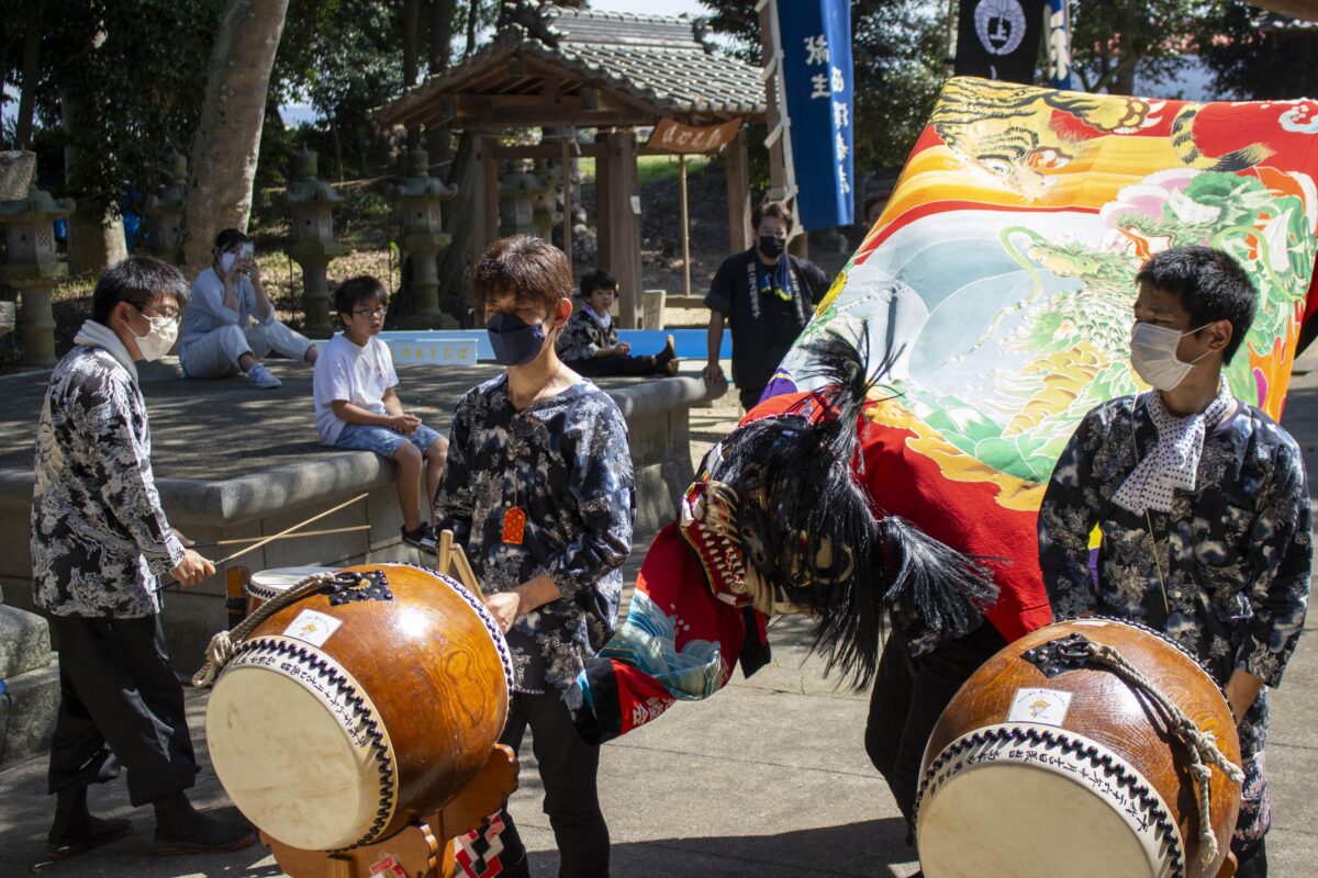 2022年 多度津町山階・春日神社 自主奉納 舞い込み 上小原獅子組