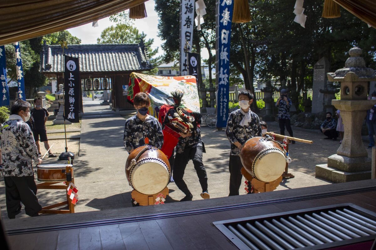2022年 多度津町山階・春日神社 自主奉納 舞い込み 上小原獅子組