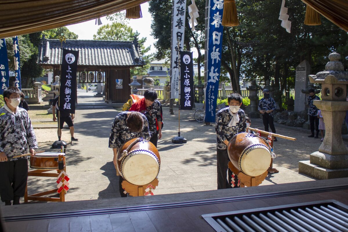 2022年 多度津町山階・春日神社 自主奉納 舞い込み 上小原獅子組