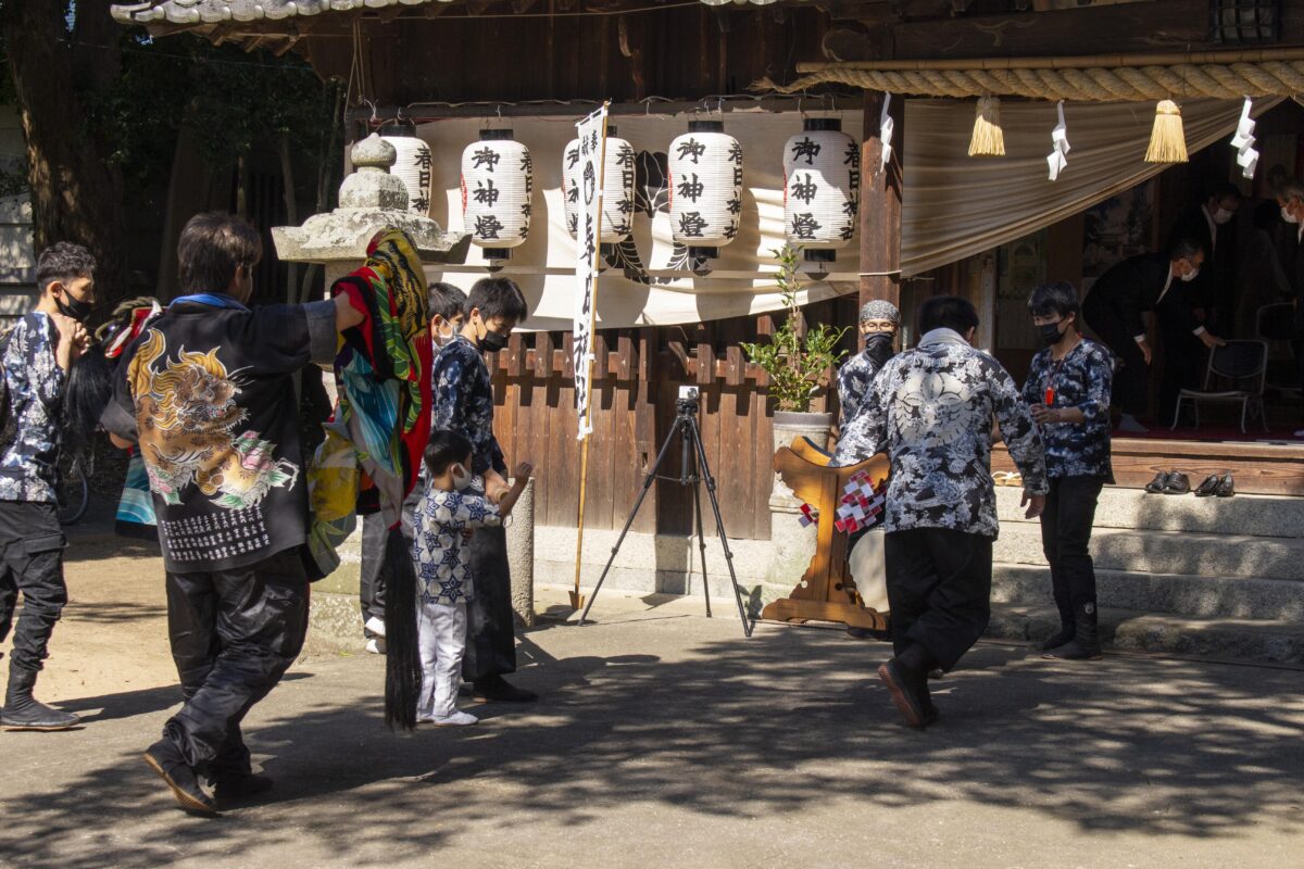 2022年 多度津町山階・春日神社 自主奉納 記念 上小原獅子組