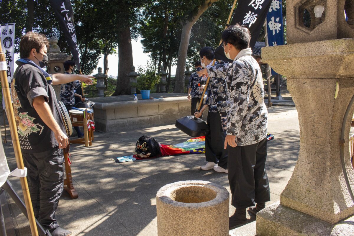 2022年 多度津町山階・春日神社 自主奉納 記念 上小原獅子組