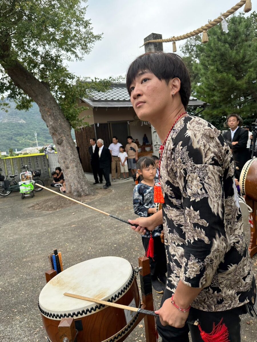 2023年 多度津町山階・春日神社 秋季例大祭 傘揃え 上小原獅子組