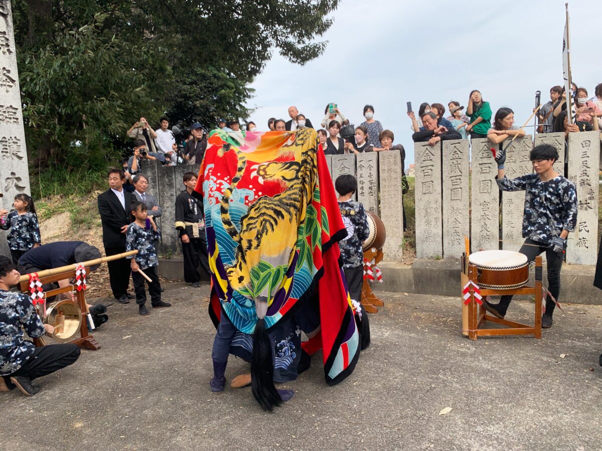 2023年 多度津町山階・春日神社 秋季例大祭 傘揃え 上小原獅子組