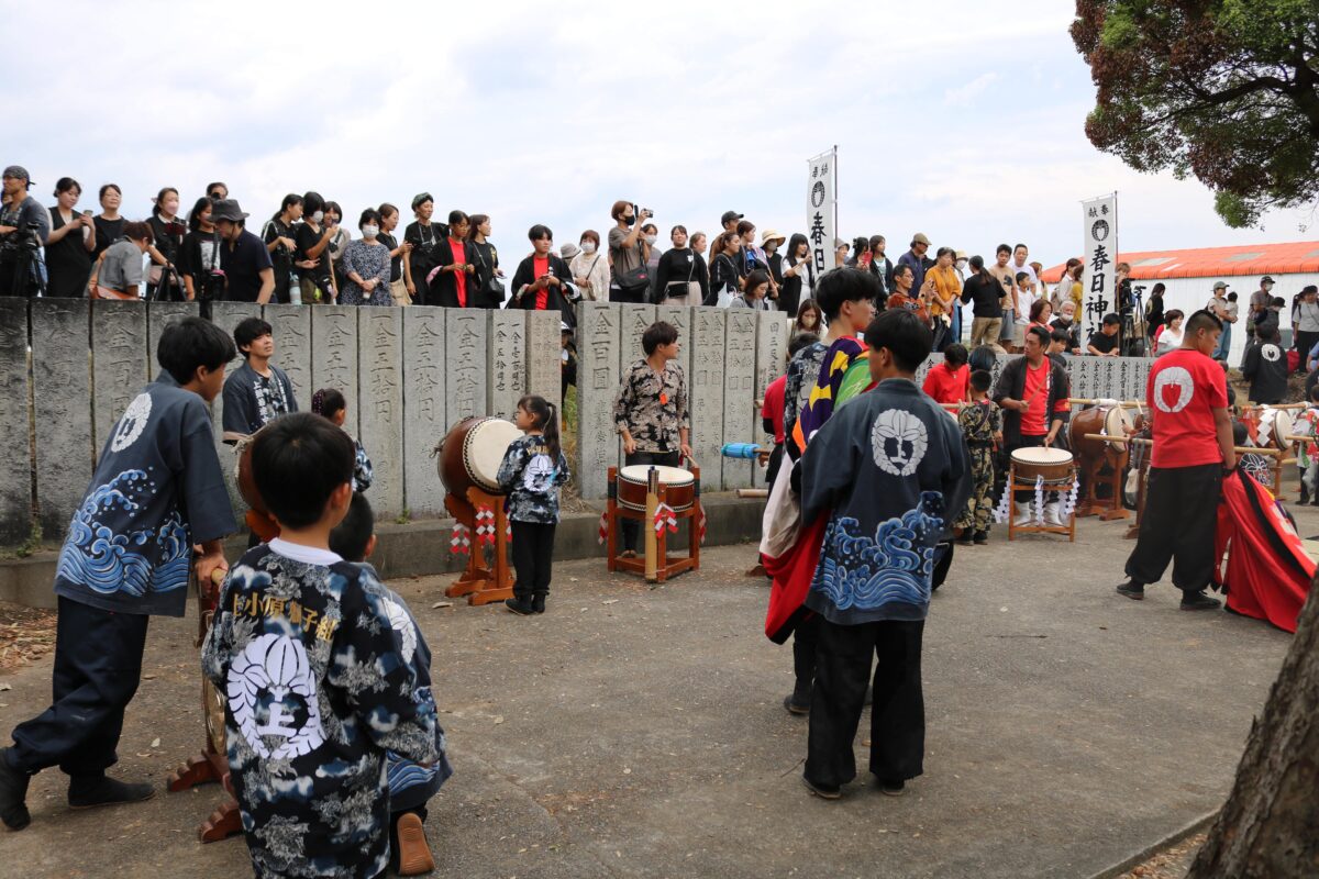2023年 多度津町山階・春日神社 秋季例大祭 傘揃え 上小原獅子組