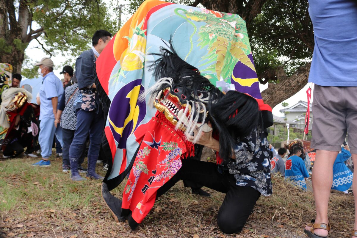 2023年 多度津町山階・春日神社 秋季例大祭 傘揃え 上小原獅子組